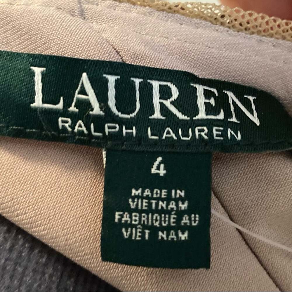 Ralph Lauren Gold Sequin Asymmetrical Cocktail Dress - Picture 3 of 5